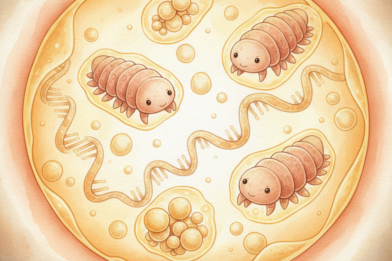 ~~Here's the genius part.~~ Before shutting down, the tardigrade floods its own cells with a special sugar called ++treh