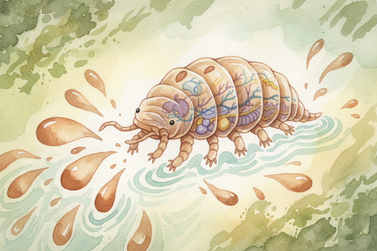 When conditions improve — say, rain soaks the dried moss — ~~the tardigrade performs the reverse magic~~. *Water seeps b