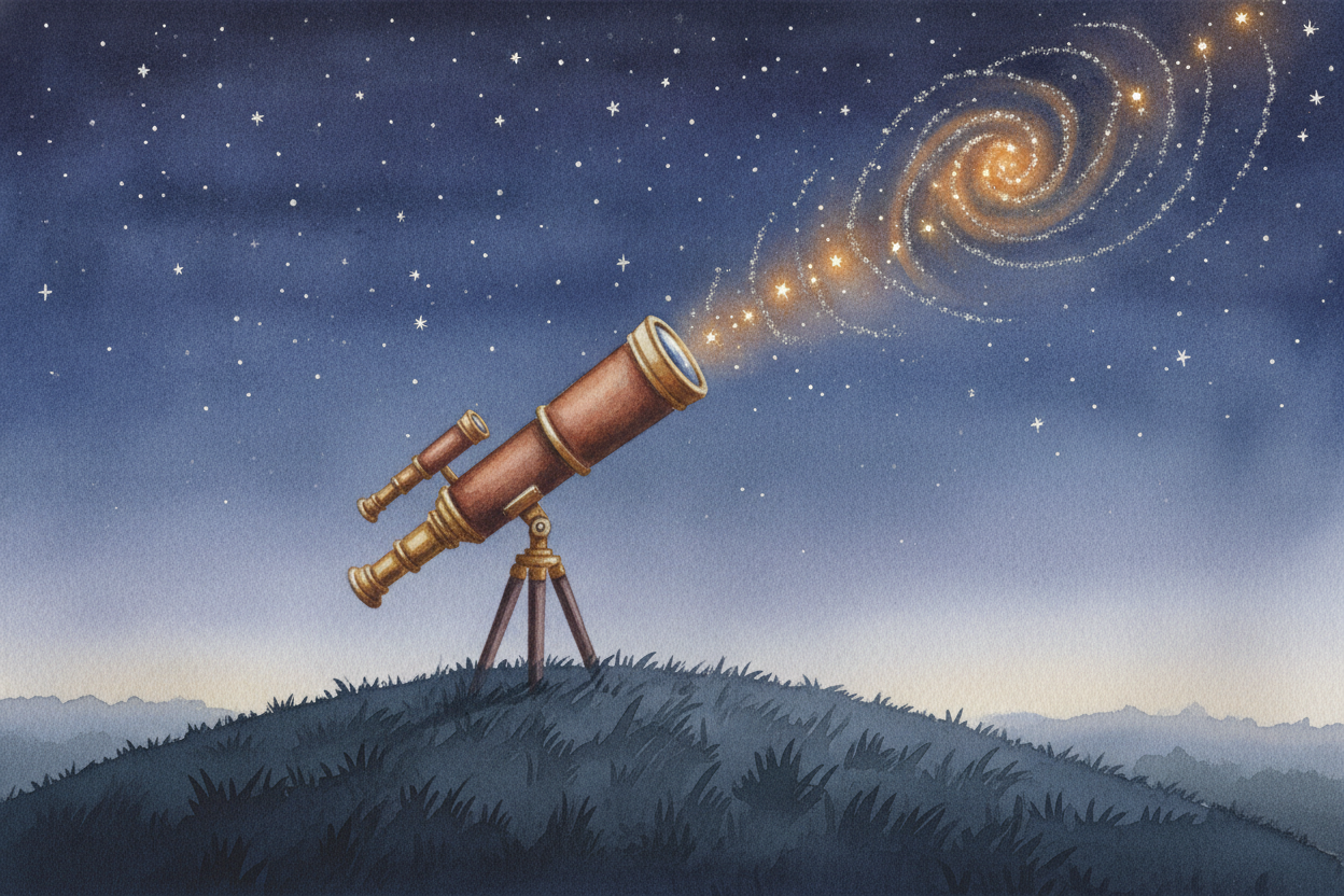 ~~Look up on a clear night.~~ Those tiny silver dots are suns and worlds, **mind-bendingly far away**. Your eyes do thei