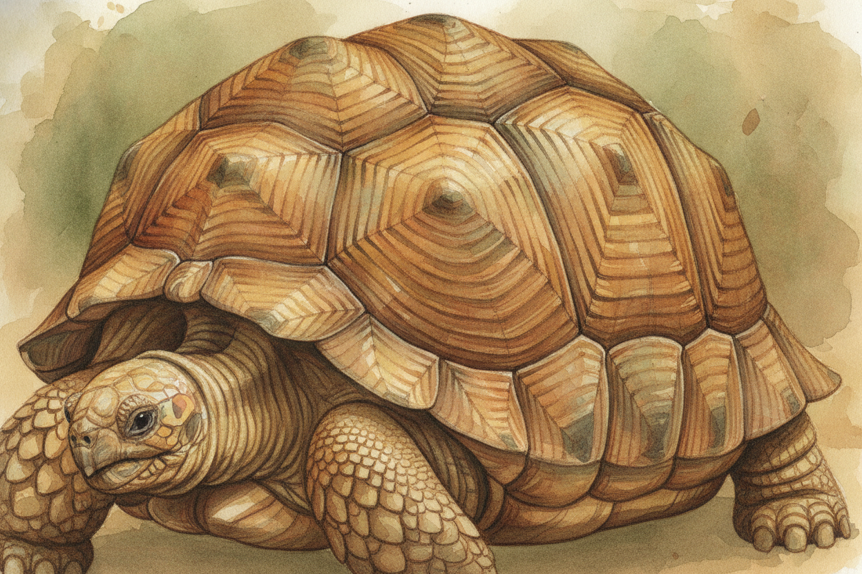Then there's the obvious bit: the shell. *A tortoise wears its house*. It's a **dome of bone fused to its spine and ribs