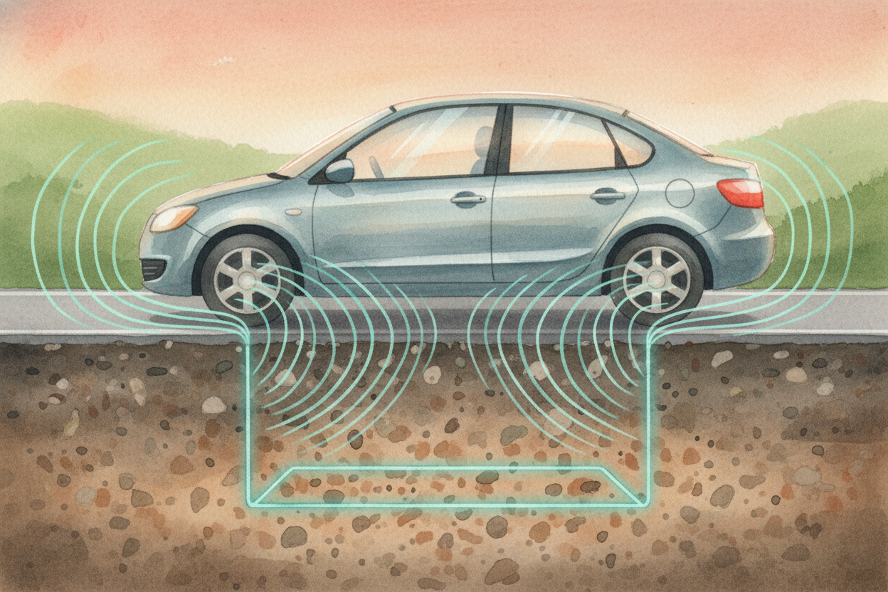 ~~Here's how it works.~~ Electricity running through that wire loop creates an invisible magnetic field, like a magnet's