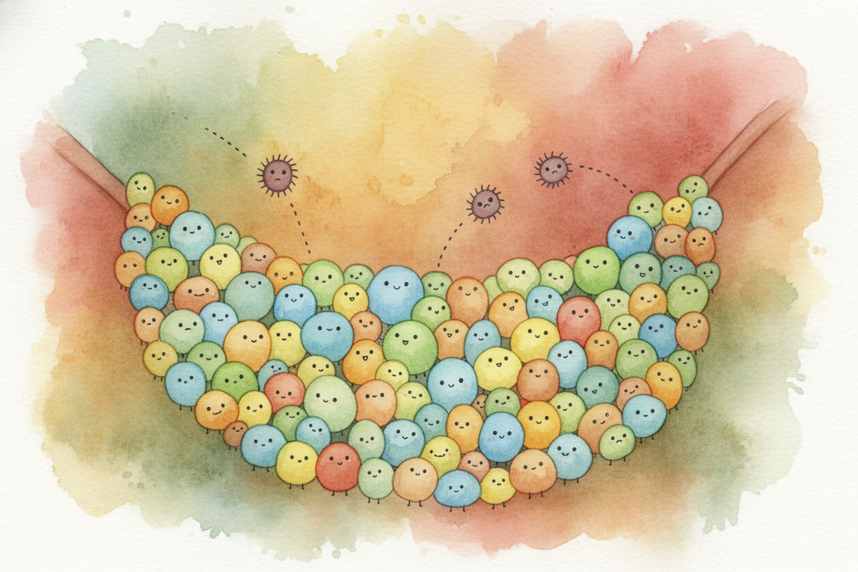 They're also your **gut's security team**. ~~Bad bacteria sometimes try to move in~~ — the kind that make you sick. But 