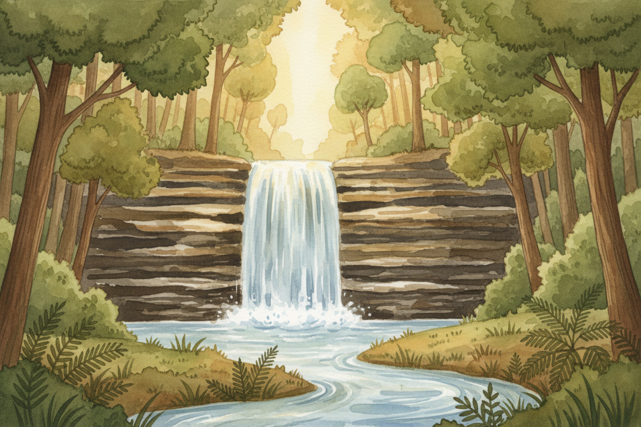So that's how waterfalls are born: **a river finds soft rock, digs it out, the hard rock breaks, water falls, repeat for