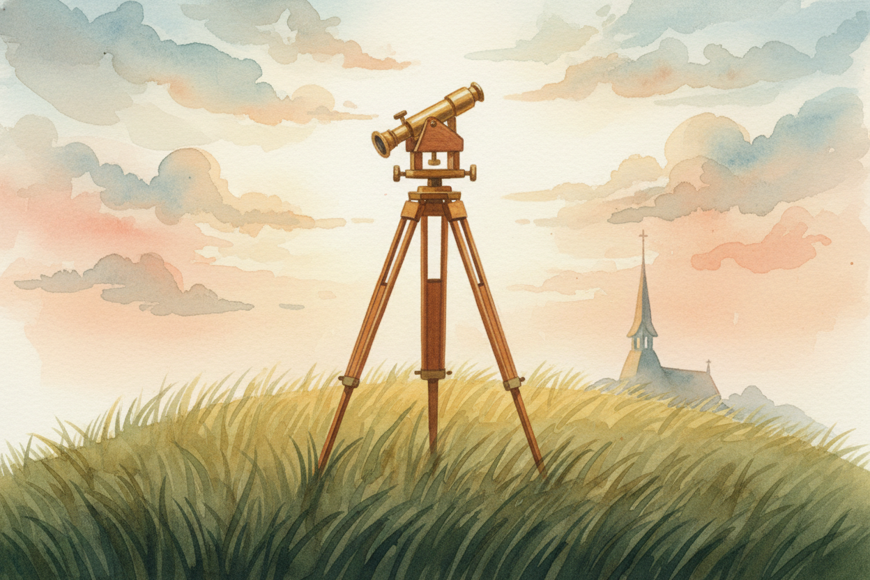 Surveyors do the same idea with a **fancier tool** that measures angles instead of guessing them. They stand a known dis