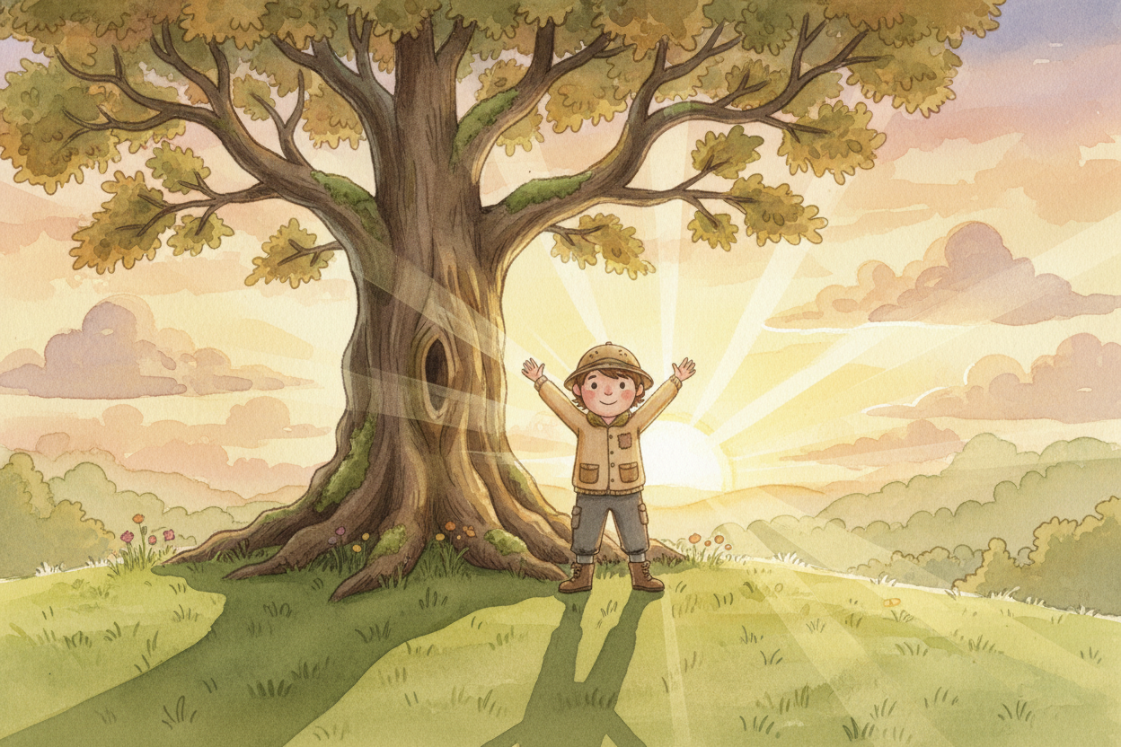 ~~So the next time~~ something **towers over you** — a tree, a tower, a cliff — _remember you don't have to reach the to