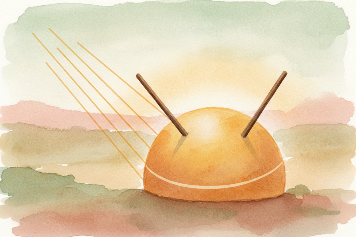 ++Eratosthenes++ measured the shadow's angle — **about 7 degrees** — and did some geometry. If *800 kilometers of curved