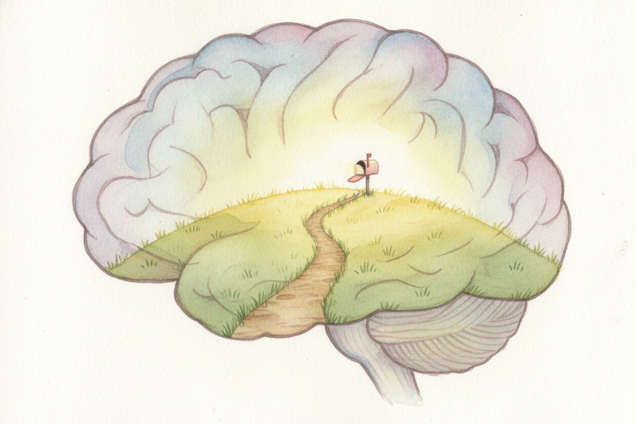 Deep in the back of your brain, on the left side, there's a little patch scientists nicknamed the "++letterbox++." In a 