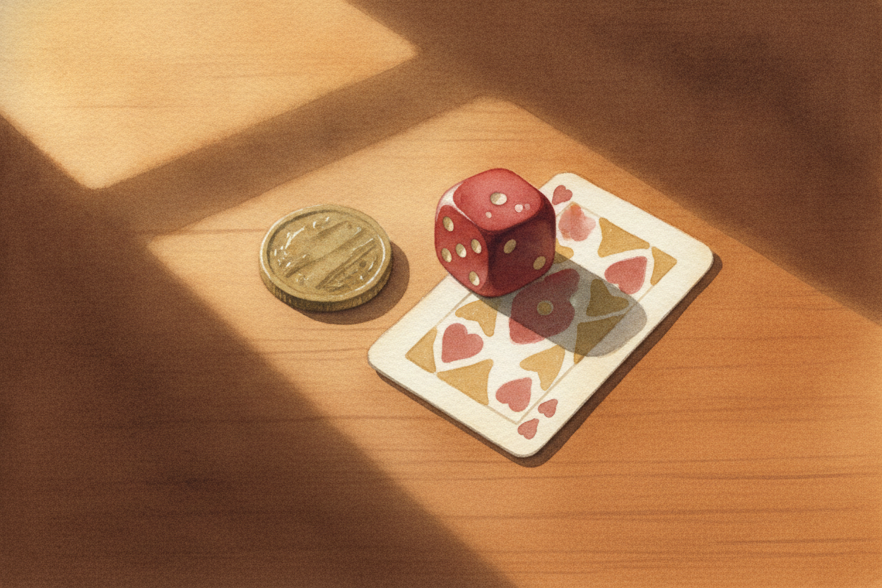 ~~Flip a coin. Roll a die. Draw a card.~~ Each one feels like a **tiny gamble with the universe** — but the universe is 