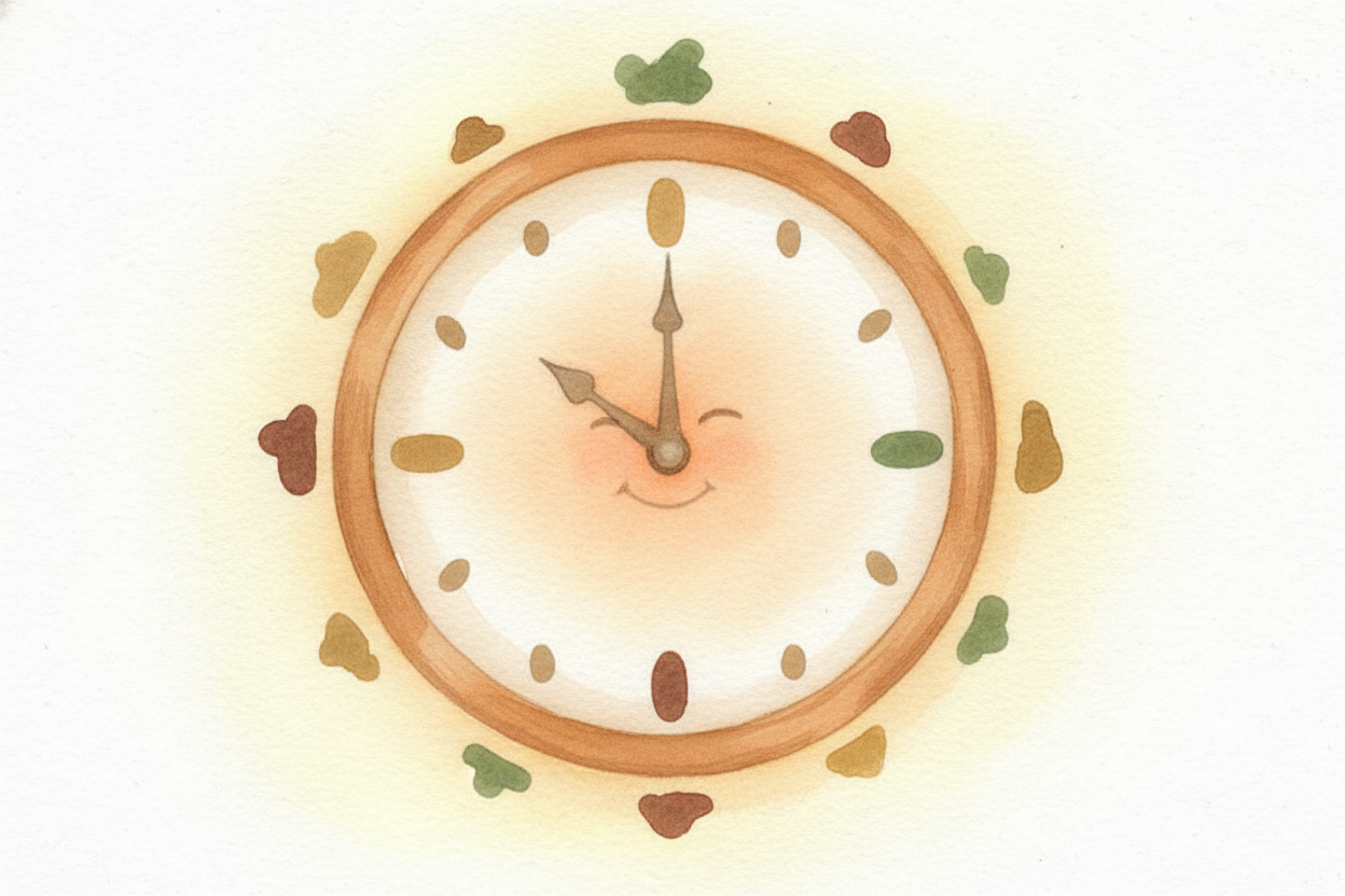 ~~Start with the short hand~~, because it tells the simpler half of the story. Whatever number it's pointing at — or jus