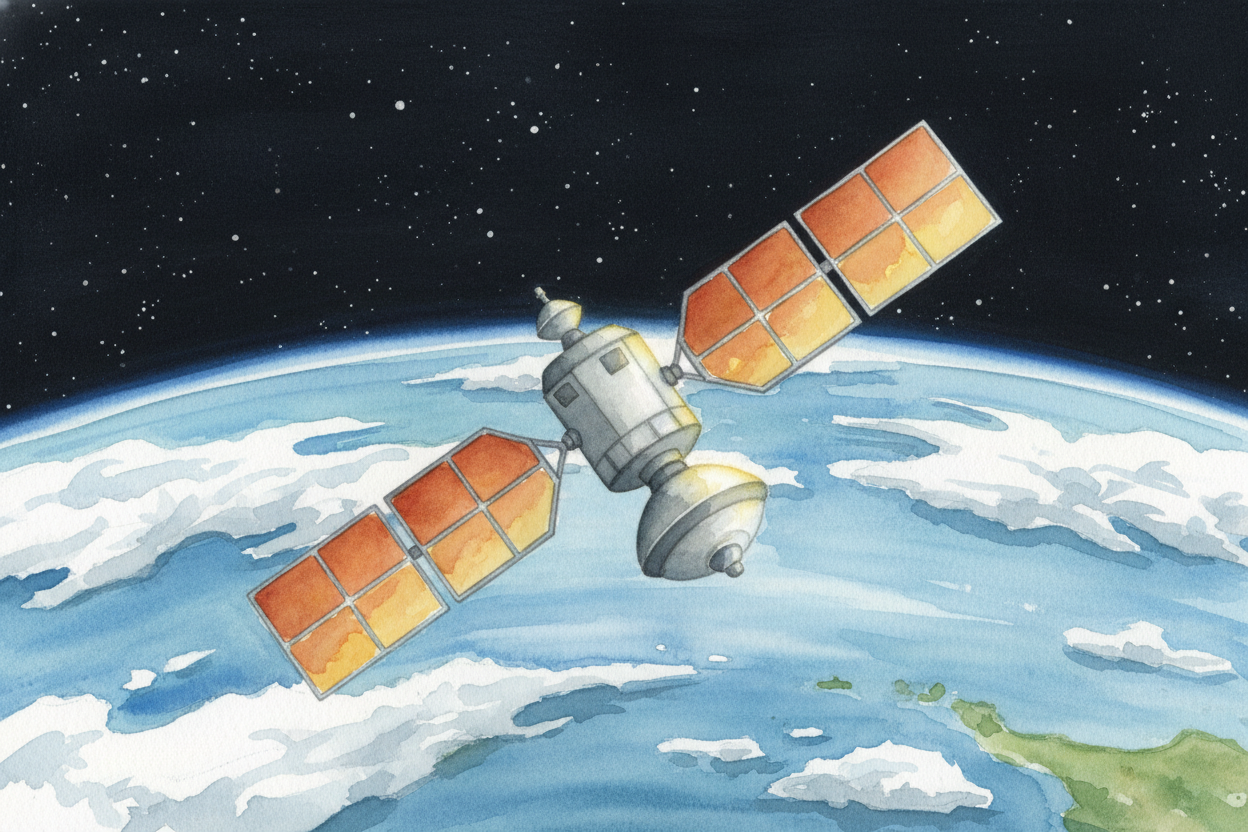 Weather satellites live about **22,000 miles above Earth** — so high up that they can see nearly half the planet at once