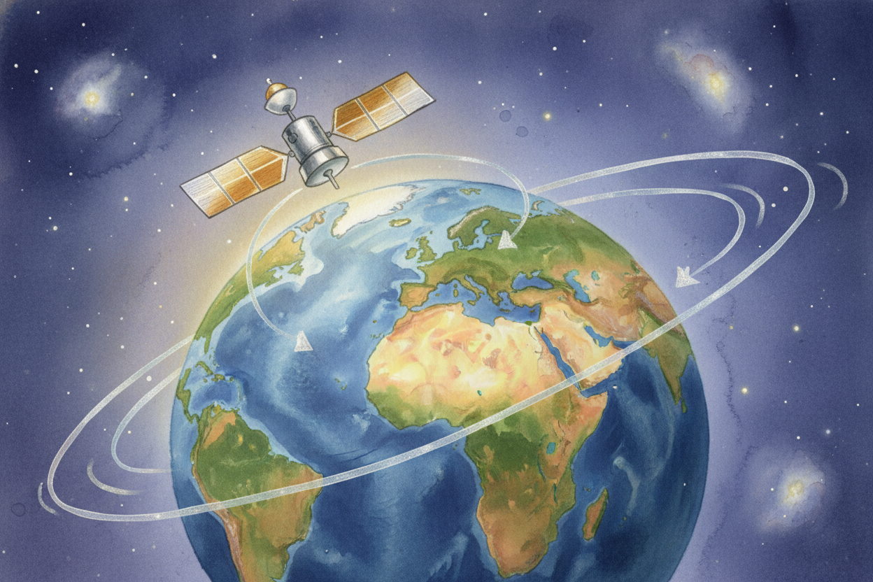 Some weather satellites are in *++geostationary orbit++* — _a fancy term that means they orbit at exactly the same speed