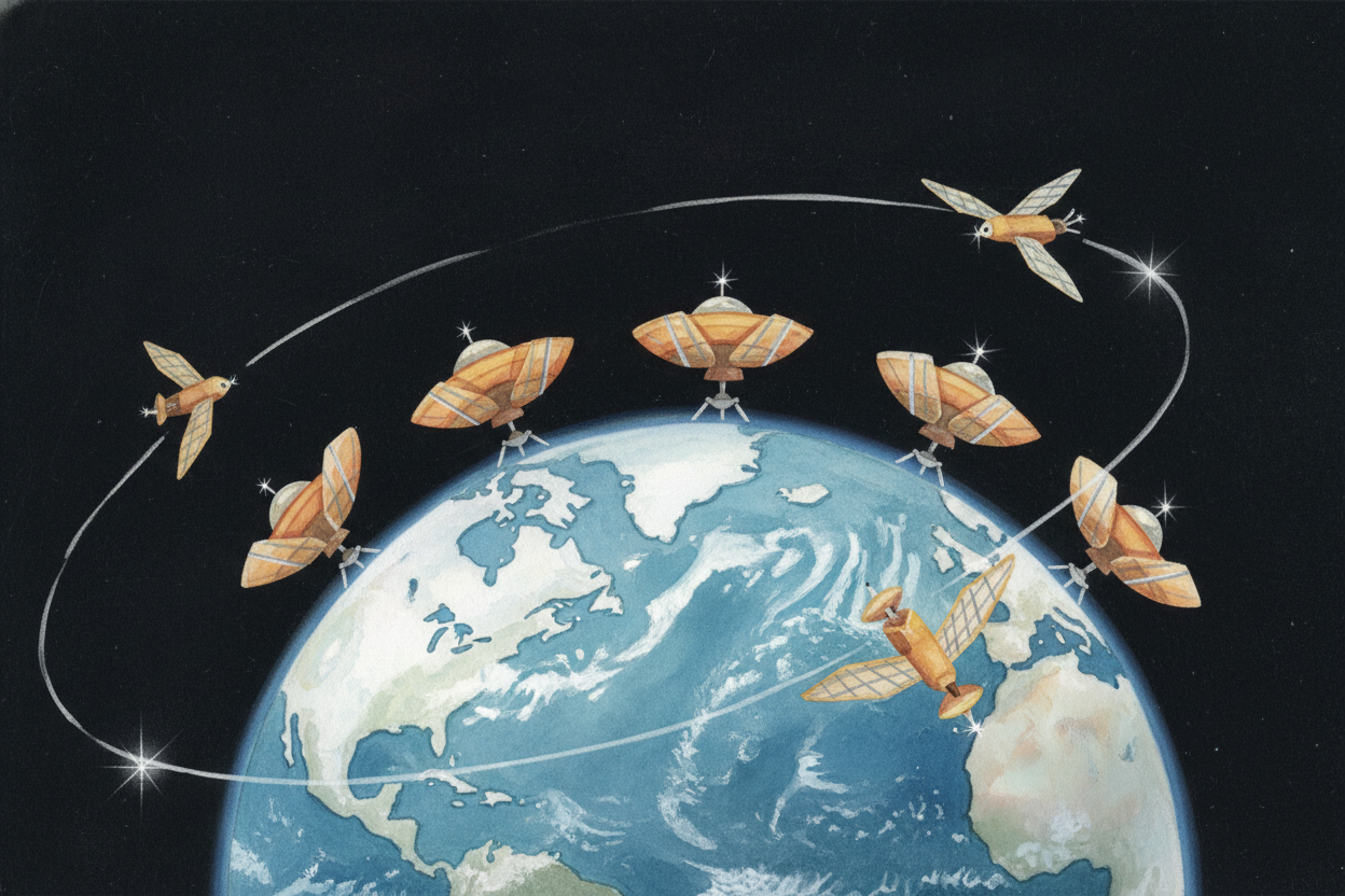 Right now, there are **dozens of weather satellites** up there, run by different countries, all sharing their pictures w