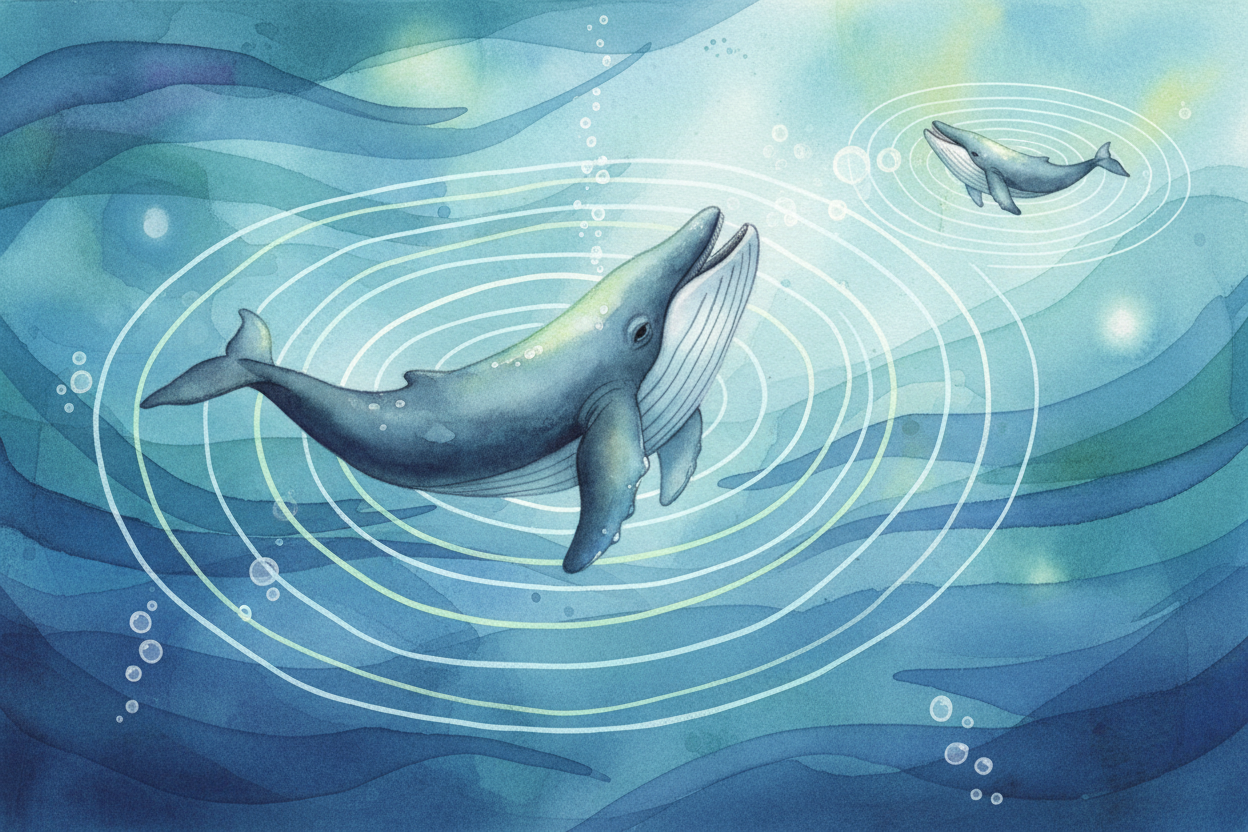 ~~Water is a whale's telephone network.~~ When a whale makes a sound — a rumble, a click, a long musical note — that sou