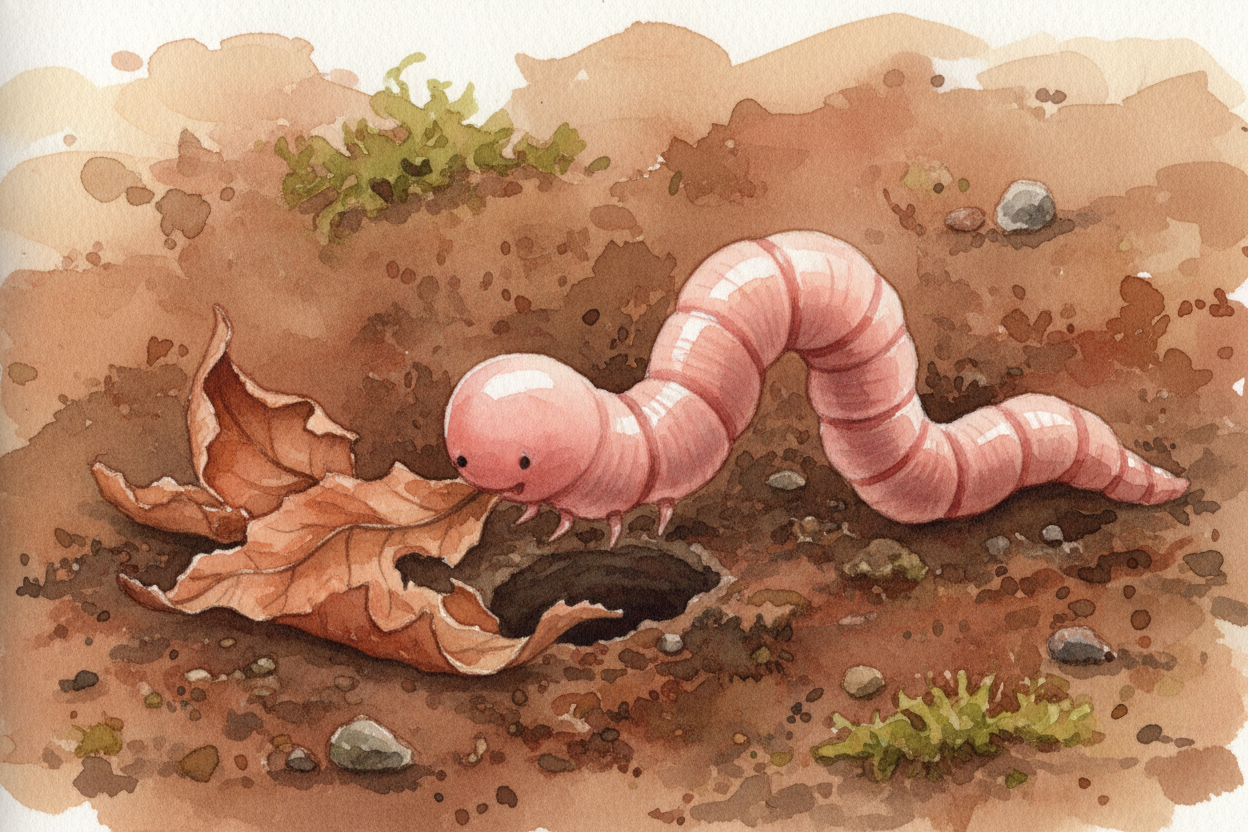 ~~But here's the weird part:~~ worms eat dirt. They swallow bits of soil along with dead leaves and plant scraps. Inside