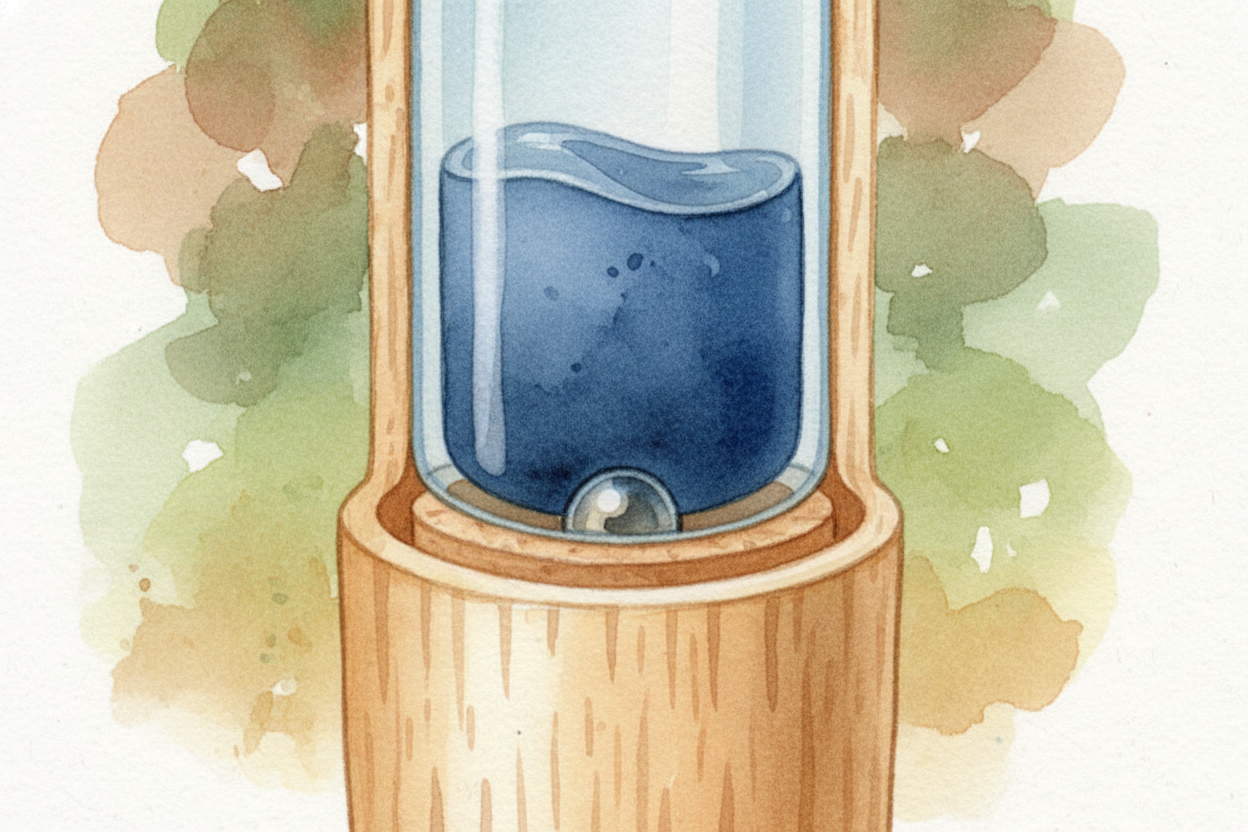 Behind that ball is a narrow tube packed with thick, sticky ink. ~~The ink can't just pour out on its own~~ — it's too g