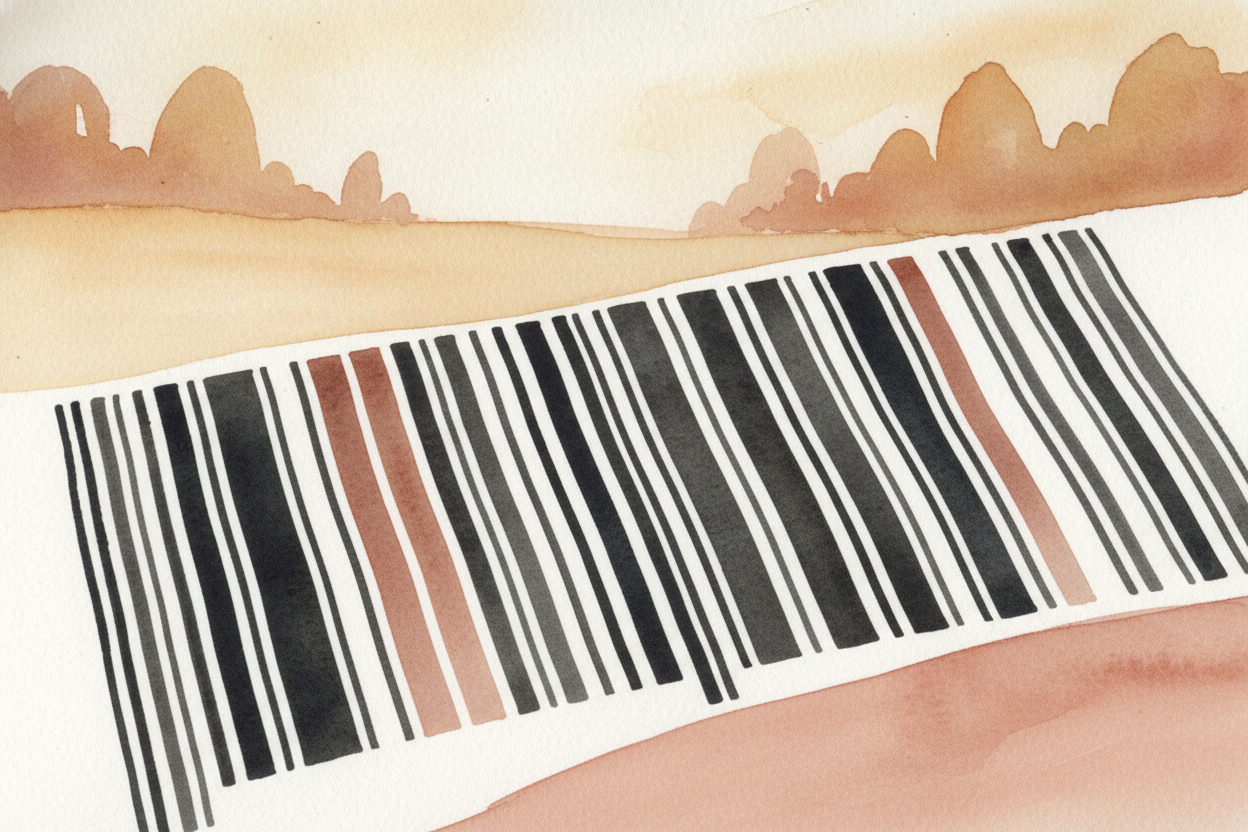 Those black and white stripes on the wrapper are a code — **just a number**, like 036000291452. That's *the candy bar's 