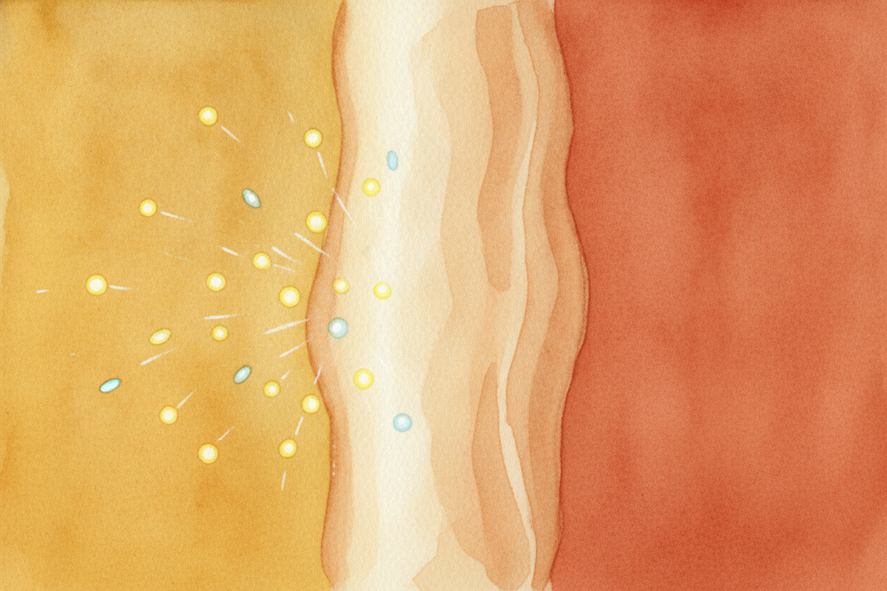 ~~So why don't the electrons just rush across instantly?~~ Because there's a **wall in the middle**. Inside the battery 