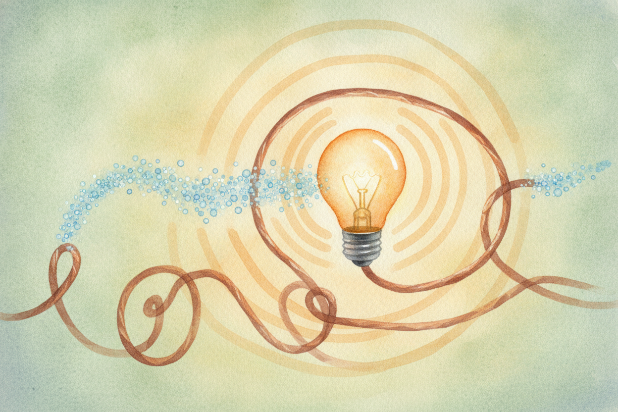 That flowing stream of electrons is ++electric current++. As they rush through the wire, they **shove their way through*