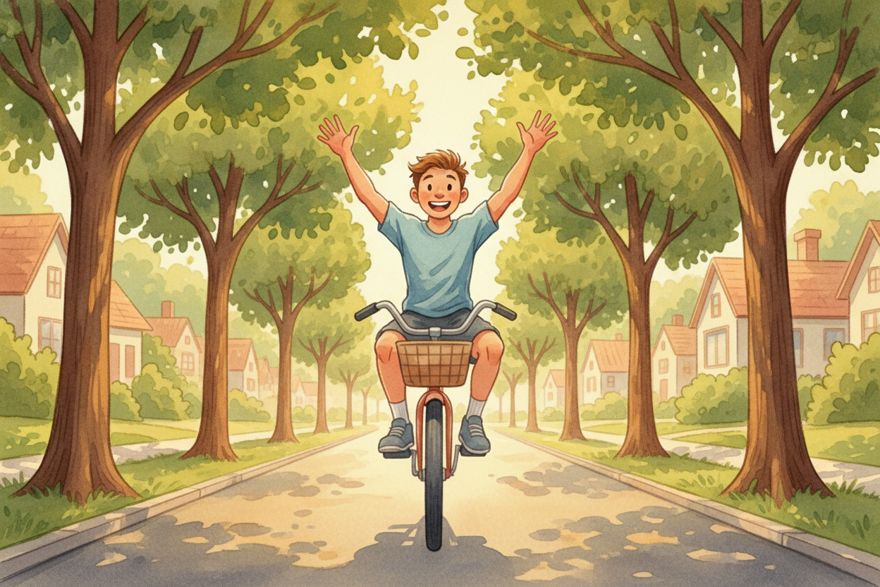 You're riding down the street, ~~hands off the handlebars~~, **grinning like you've discovered magic**. The bike rolls f