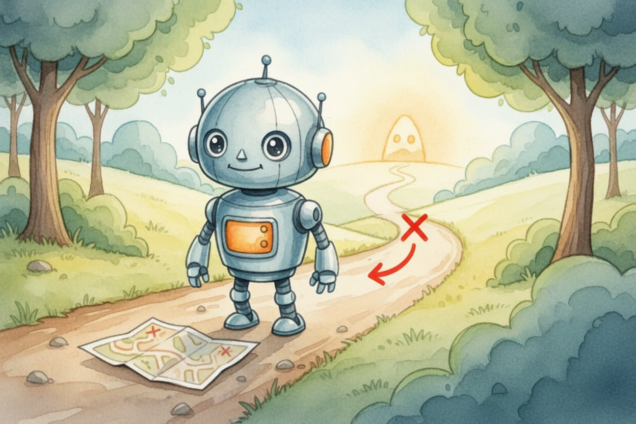 So a bug breaks a program the same way **one wrong turn breaks a journey**: the computer is trying to follow your map, b
