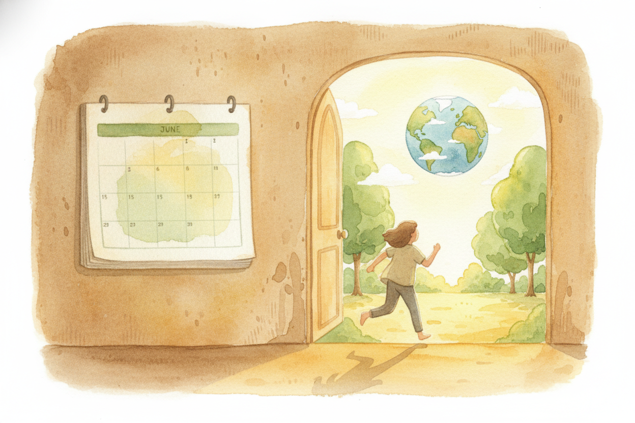 ~~The seasons march on~~, driven by **Earth's tilt and orbit**. The calendar just watches and takes notes, flipping its 