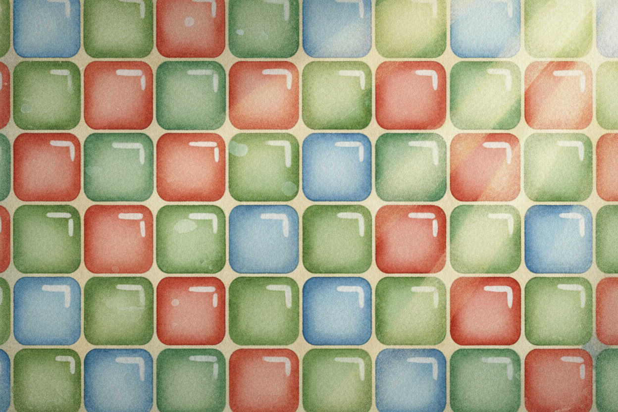 ~~But wait~~ — light isn't just bright or dim. It has color. Red light, blue light, green light. So how does a pixel, wh