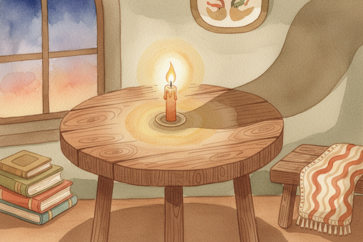 You light a candle and walk away. An hour later, it's still glowing — no batteries, no plug, just a little flame dancing