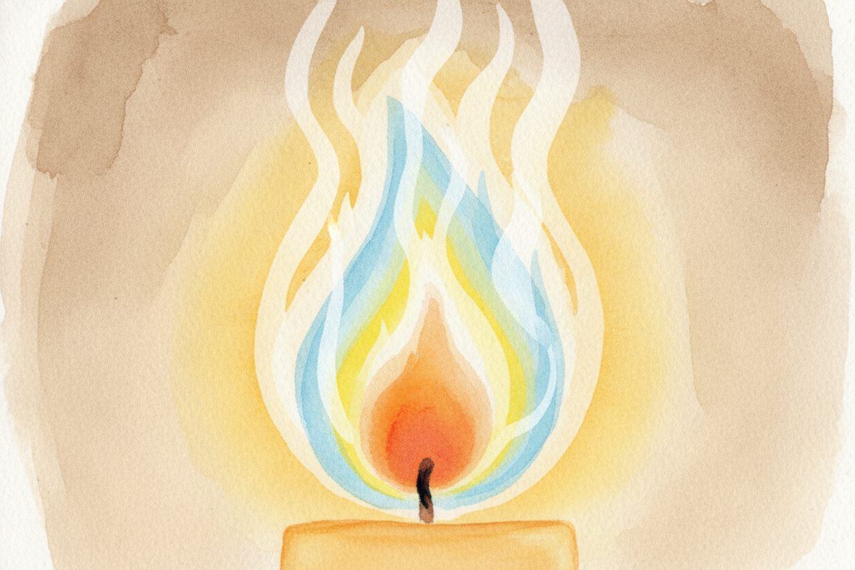 At the top of the wick, right in the flame, it's incredibly hot — ~~hot enough to boil wax~~. The liquid wax turns into 