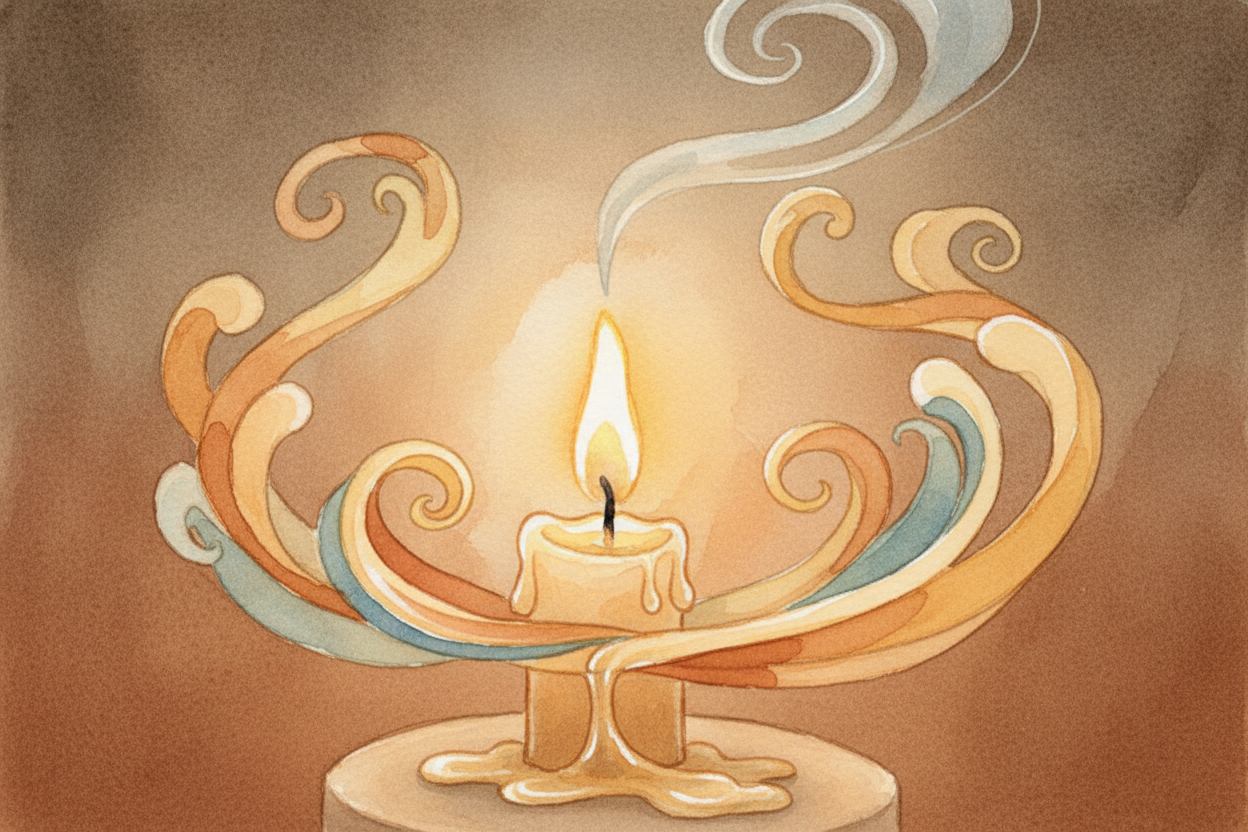 ~~So a candle isn't magic~~ — it's a **tiny factory**. The wax is the fuel, the wick is the fuel pump, the flame is the 