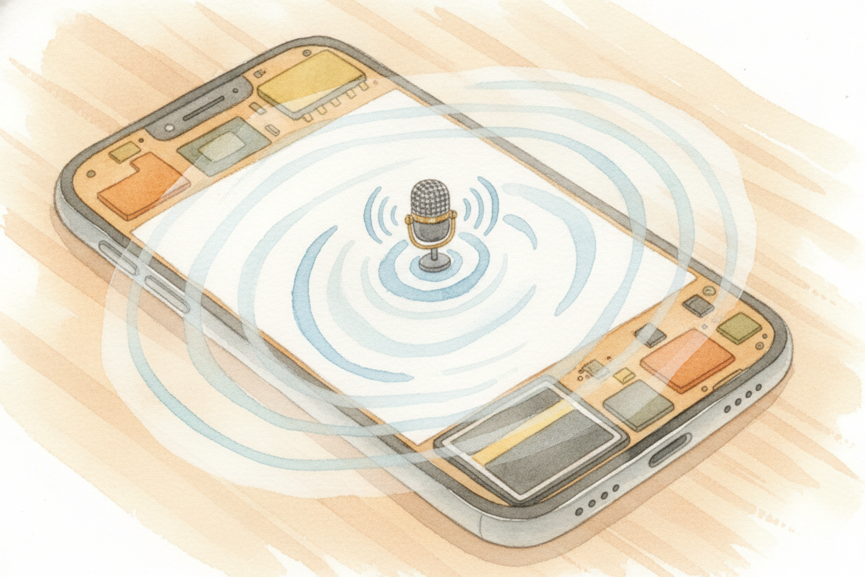 First, your voice is just **air, wiggling**. When you talk, you push the air into little ripples — ~~fast ones, slow one