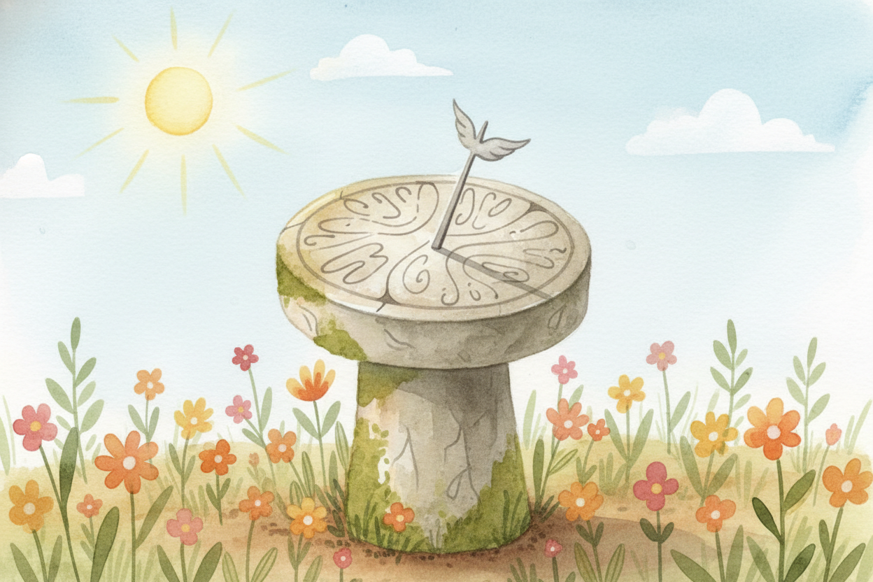 The oldest clocks counted the biggest, most reliable change humans could see: **the sun crossing the sky**. A sundial ca