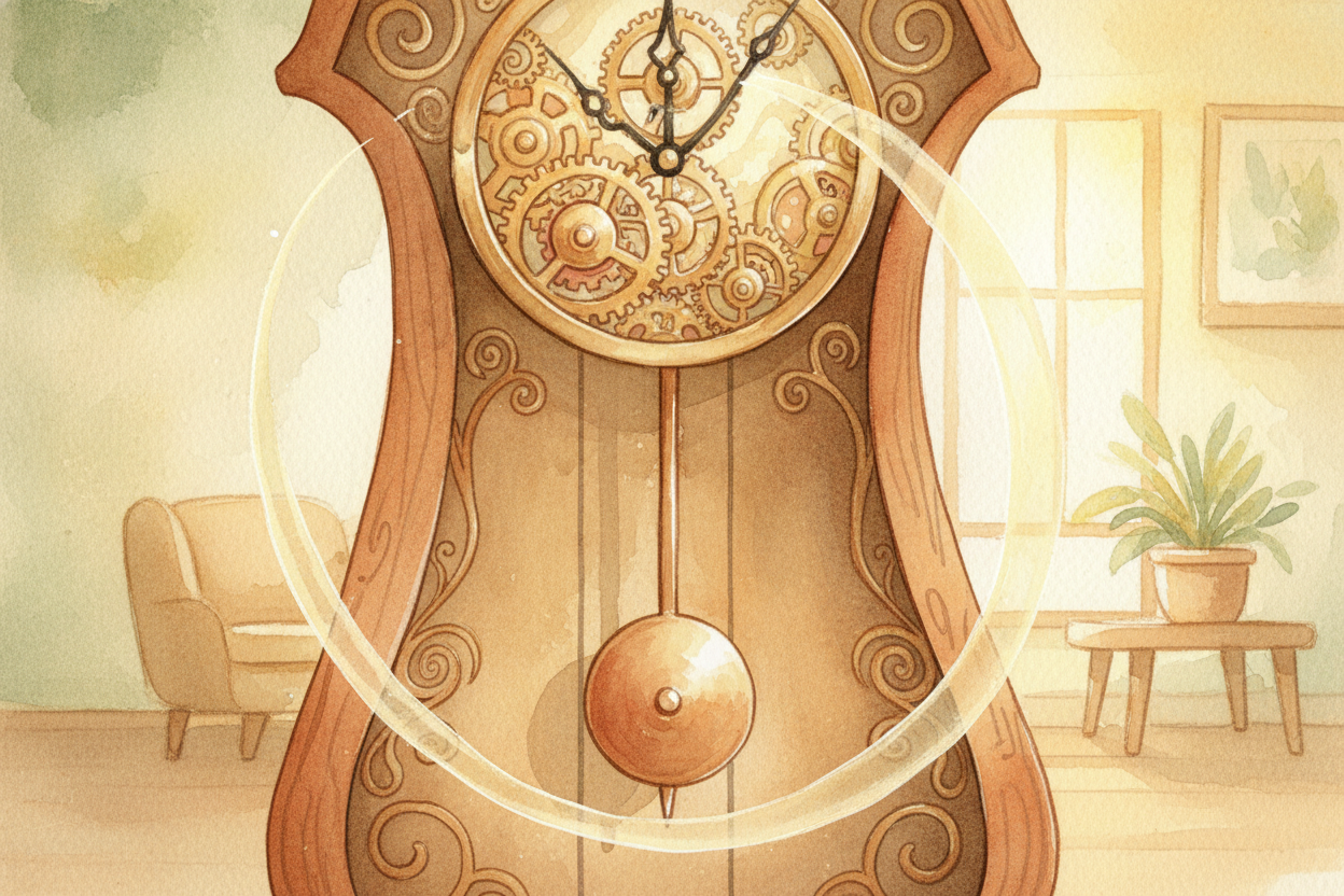 ~~But the sun only works when it's shining.~~ So people invented clocks that counted other regular changes. A pendulum s
