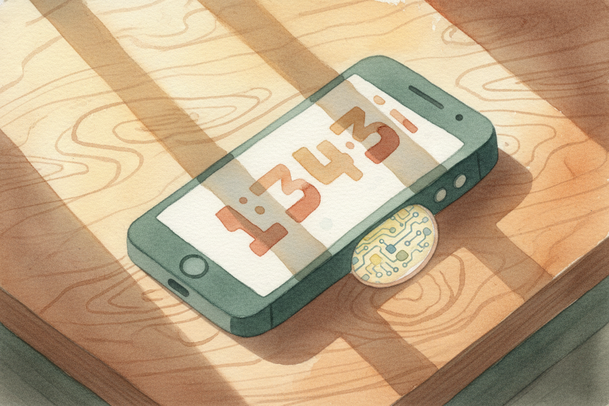 You glance at your phone. 3:47:23. You look away, look back. 3:47:31. Eight seconds passed while you weren't watching. ~