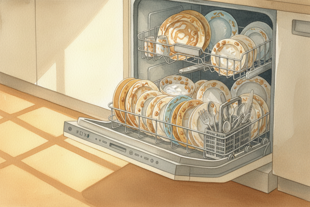 You load your breakfast dishes into the dishwasher, close the door, press a button, and walk away. An hour later, they'r