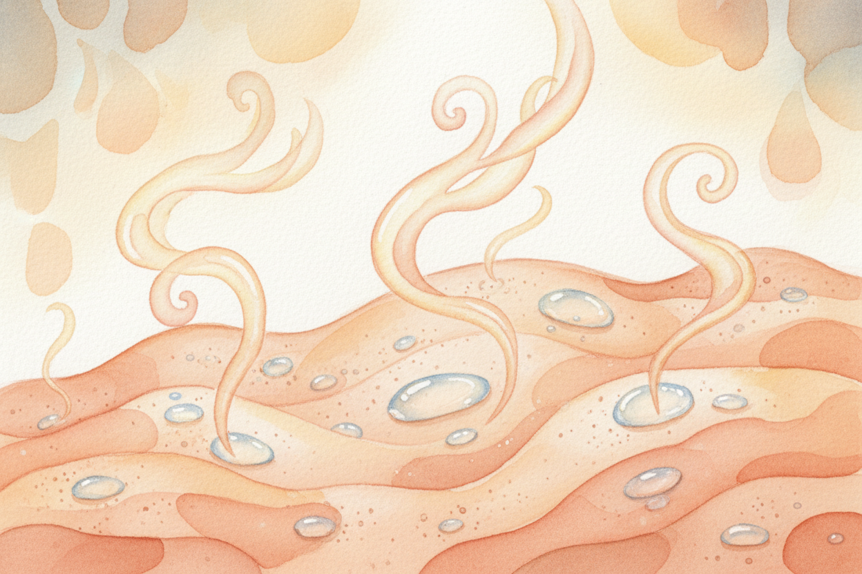 ~~But wait, there's more.~~ Your skin is also always sweating — **even when you don't notice**. Tiny beads of sweat sit 