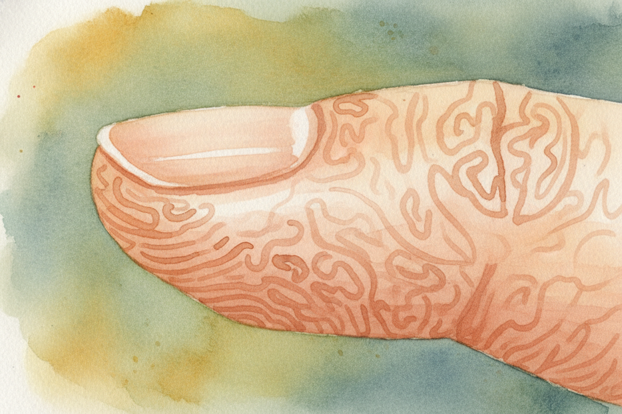 First, a quick fingerprint fact: your fingertip is covered in tiny ridges — raised lines that swirl and loop in a patter