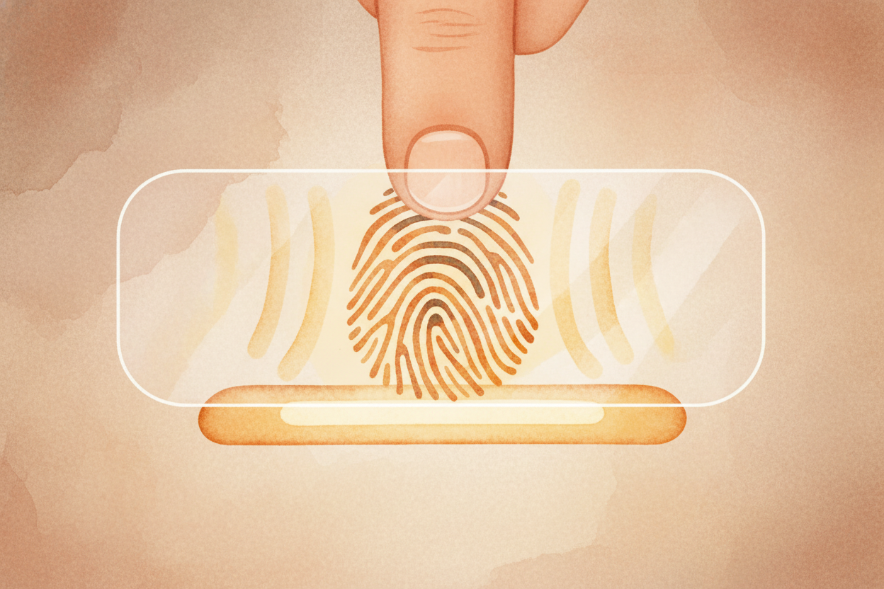 Hidden under your phone's glass is a ++tiny sensor++, about the size of your thumbnail. When you press down, that sensor