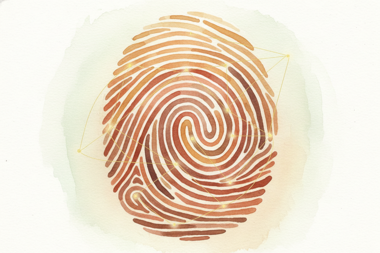 ~~Now here's the trick:~~ your phone **doesn't actually remember** what your fingerprint looks like. _That would be too 