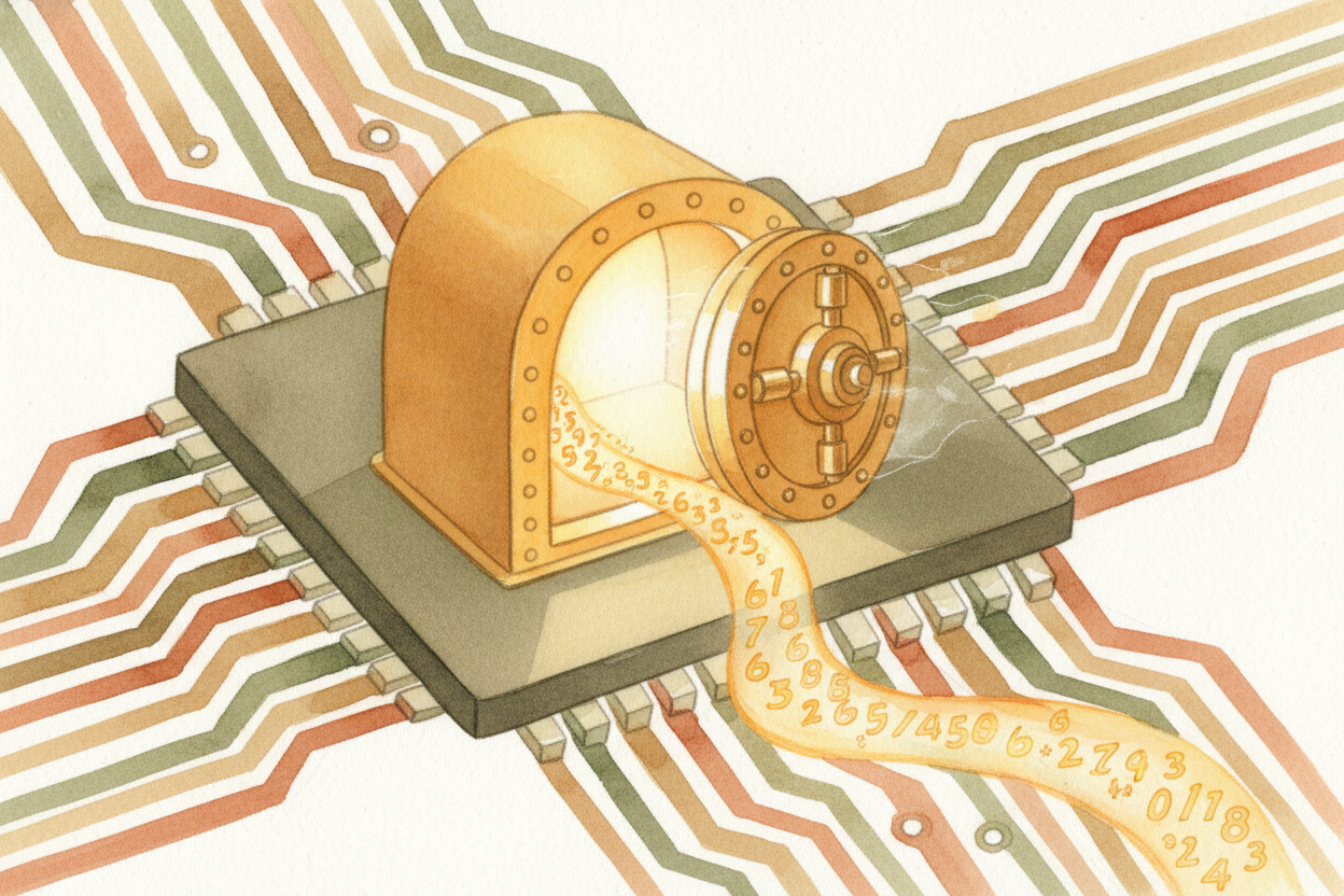 The phone locks that number-code in a ++secure vault++ inside its processor — a place **even the phone's own apps can't 