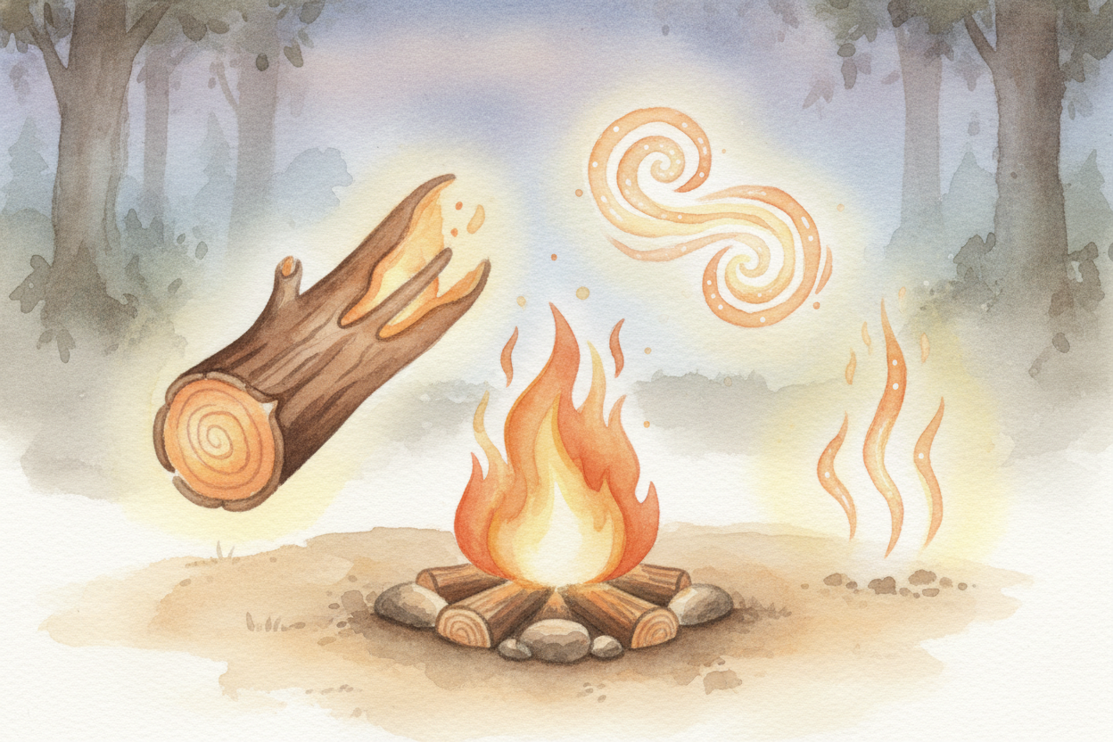 A fire needs **three things** to keep burning: fuel to eat, oxygen to breathe, and heat to keep the reaction going. It's