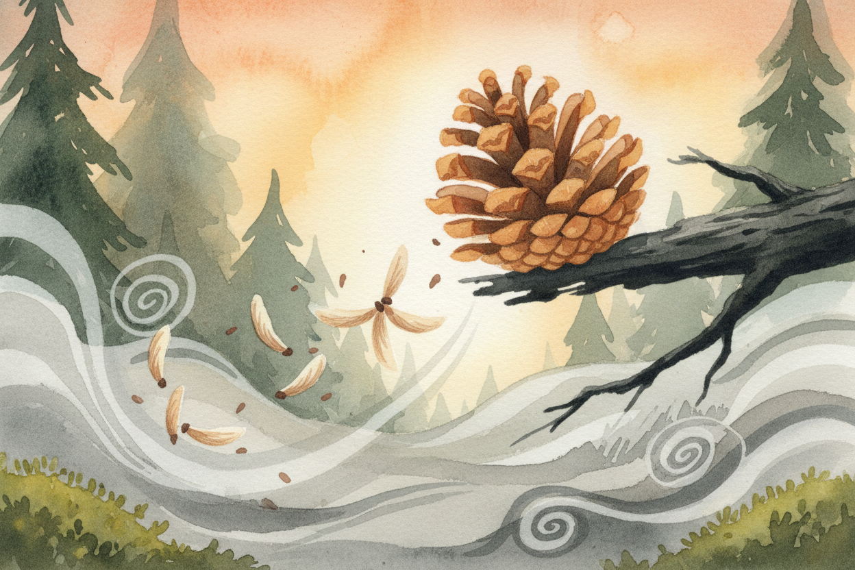 Some plants were actually ~~waiting for this~~. Certain pine cones are **sealed shut with resin** — *tree sap that acts 