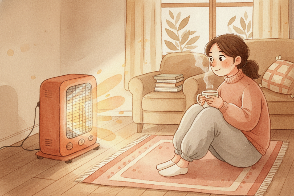 You flip the switch, and the heater glows orange. Five minutes later, you're warm — but you're standing across the room.