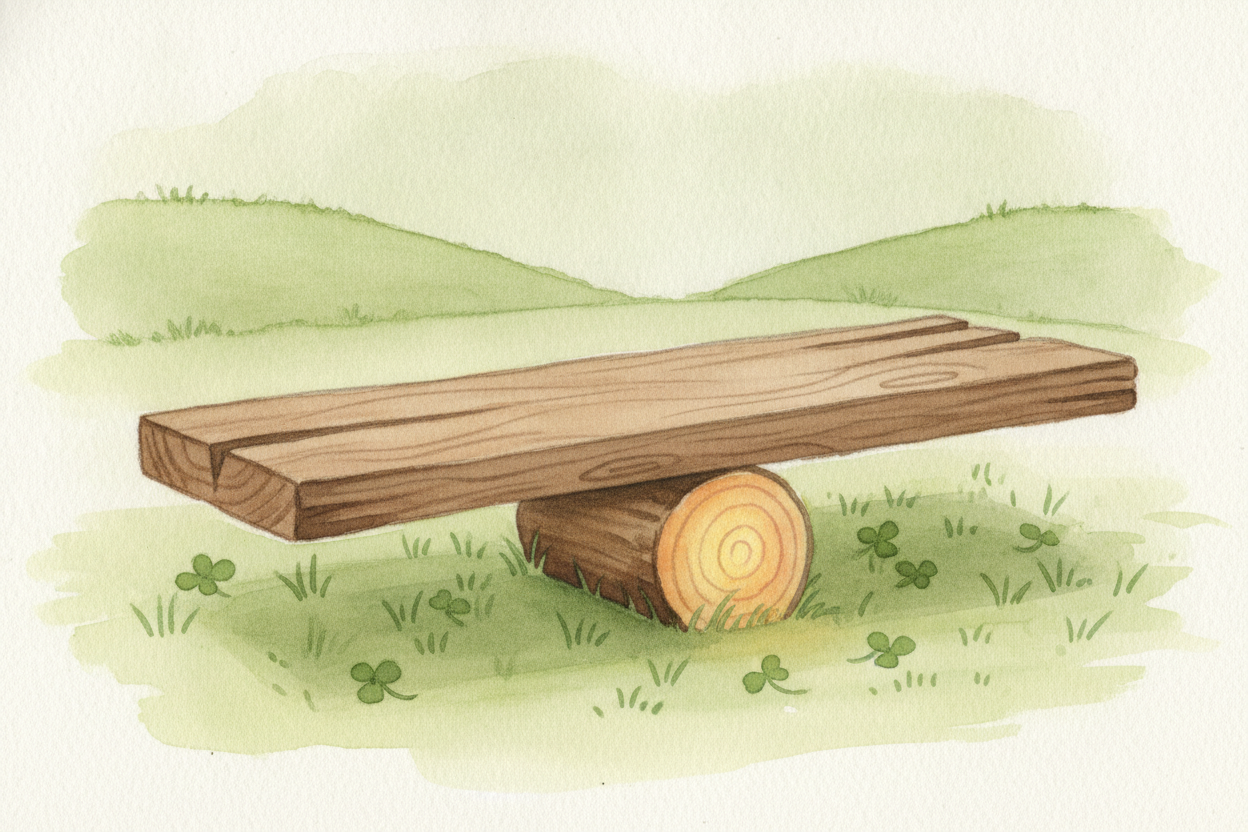 A lever is just three things working together. First, a stiff bar — a plank, a stick, a crowbar. Second, a single point 