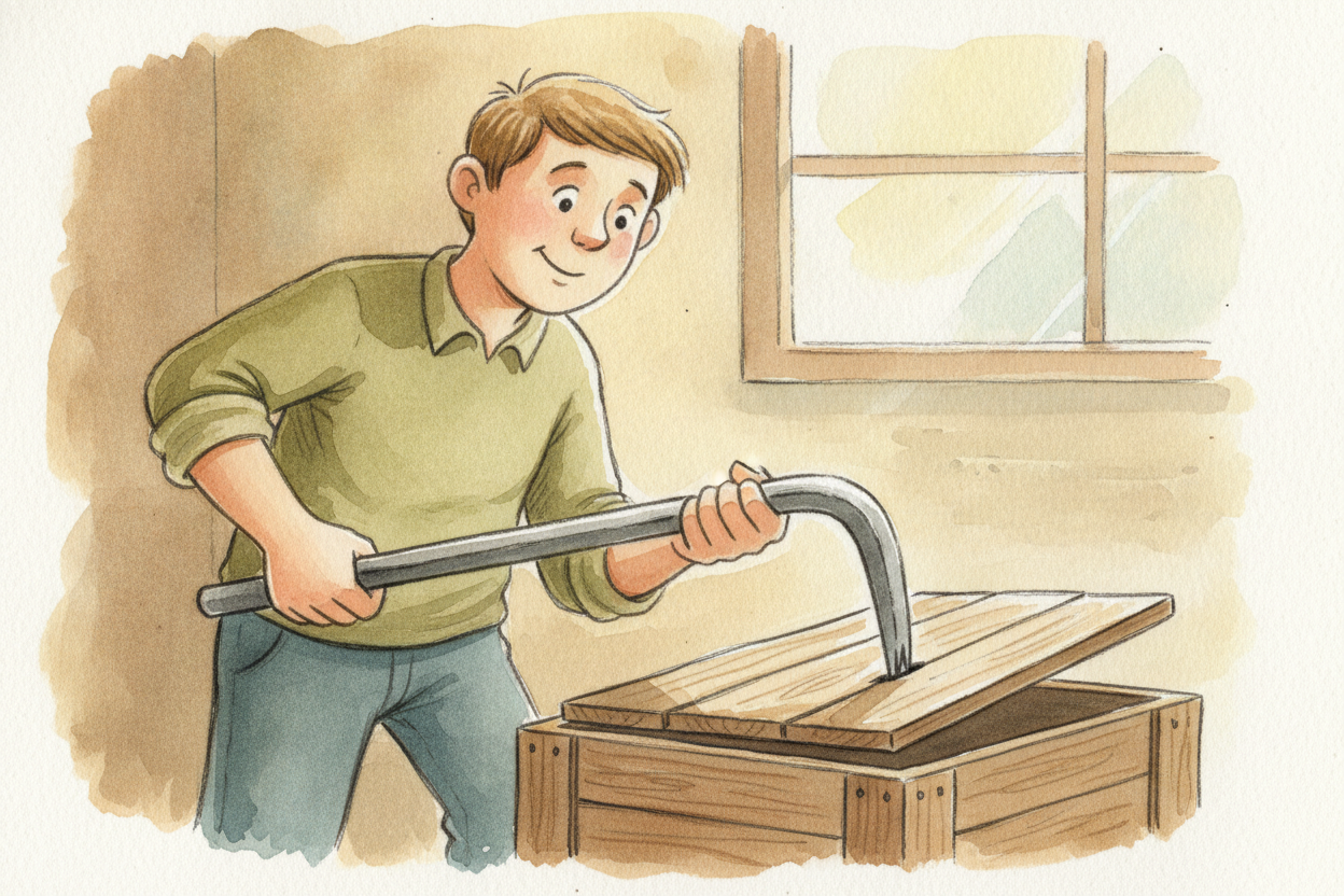 This is why a crowbar pops the lid off a stuck crate so easily. ~~The short tip slips under the lid~~, the corner of the
