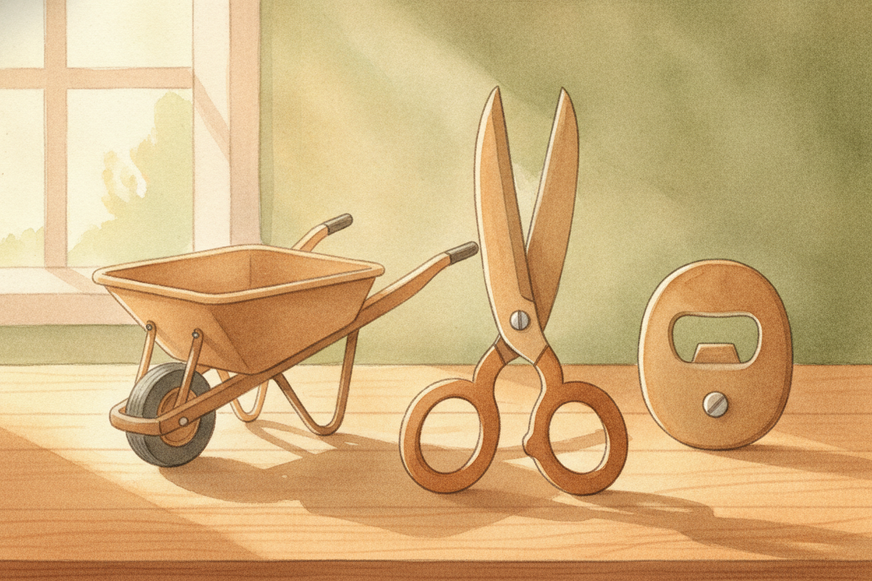 ~~Levers are hiding everywhere~~ once you know the shape. A bottle opener, a wheelbarrow, scissors, a seesaw, even the b