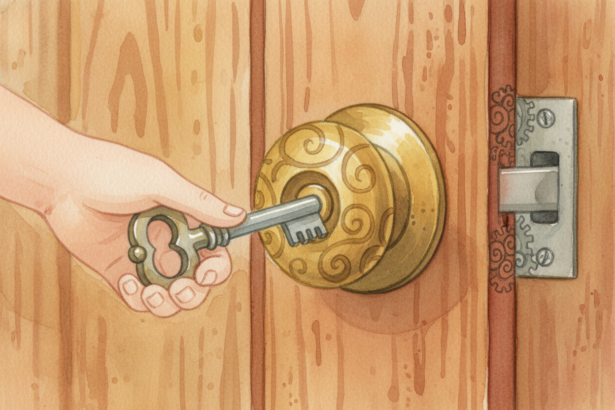 So when you turn the key, **you're turning the cylinder itself**. ~~The cylinder rotates~~ inside its shell, and that ro