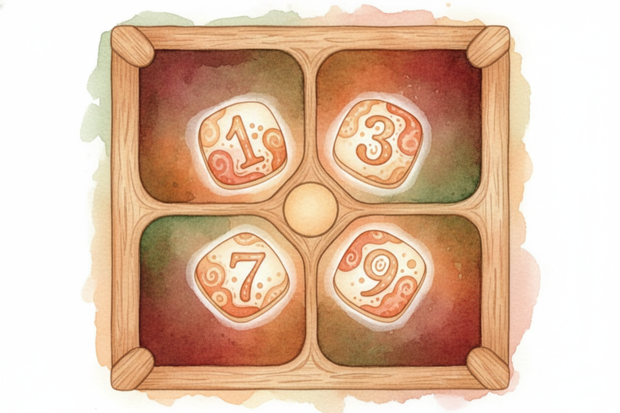 The odd numbers—1, 3, 7, and 9—go in the middle of each side. ~~Why?~~ They only appear in *two sums each* (_one row, on
