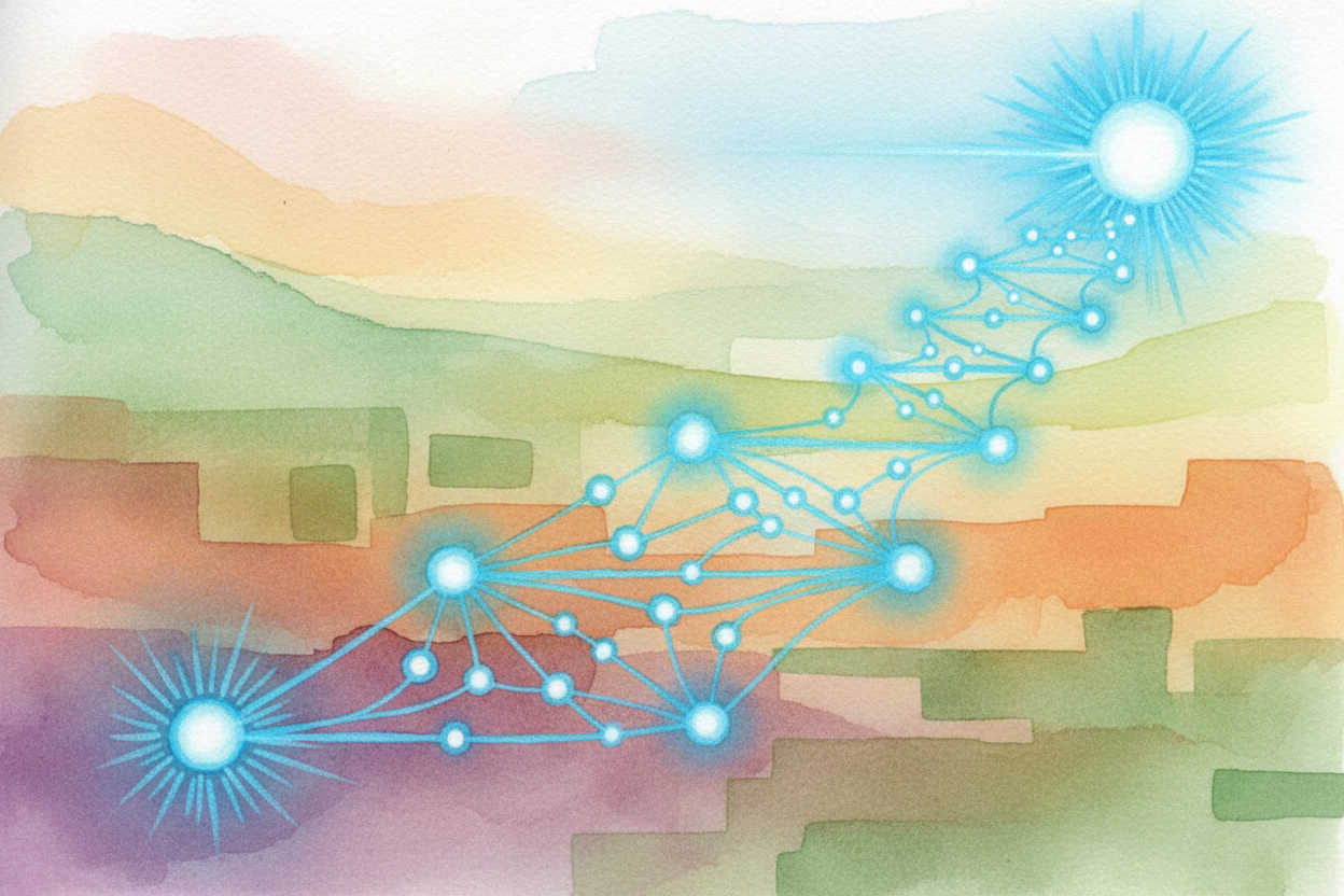 ~~The spreading ripple keeps going.~~ When it reaches your destination dot, the app stops and rewinds: "I got here from 