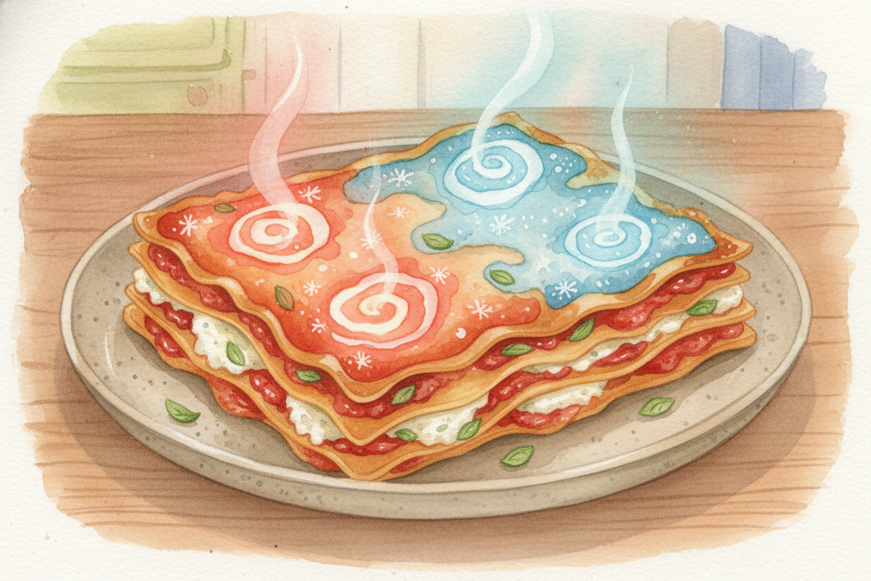 ~~But here's the weird part:~~ **microwaves heat unevenly**. Some spots get bombarded by lots of *waves crossing paths* 