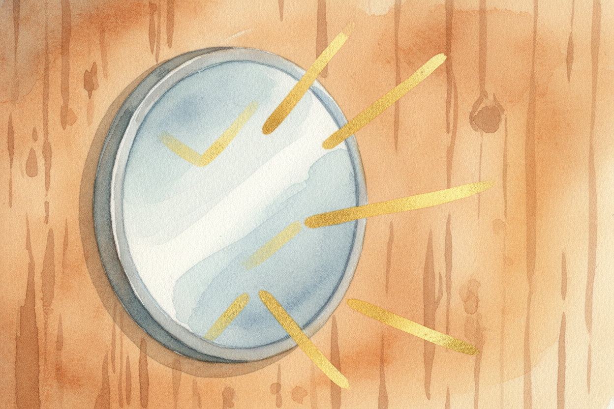 When those light rays hit the mirror's surface, ~~something special happens~~. The mirror is coated with a super-smooth 